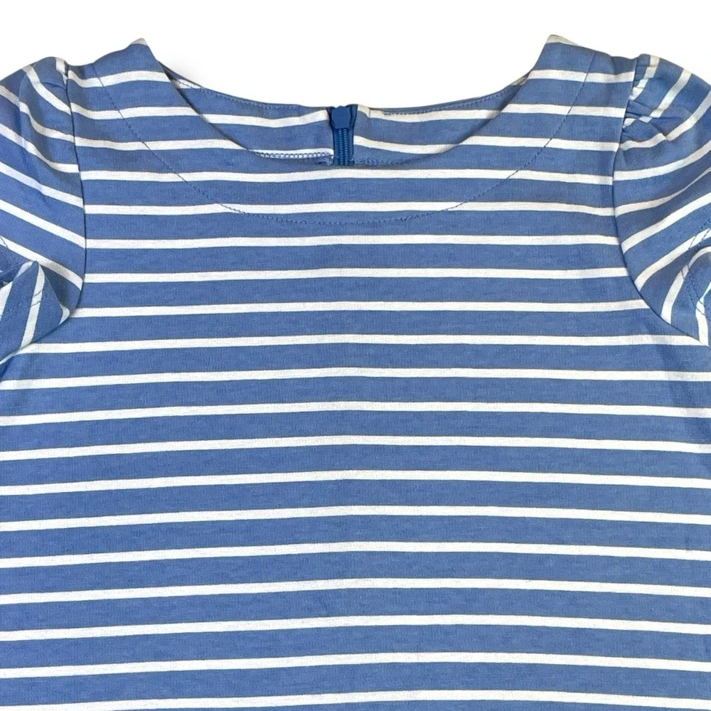 Gymboree girls dress size 6 blue white stripe yellow navy colorblock pockets